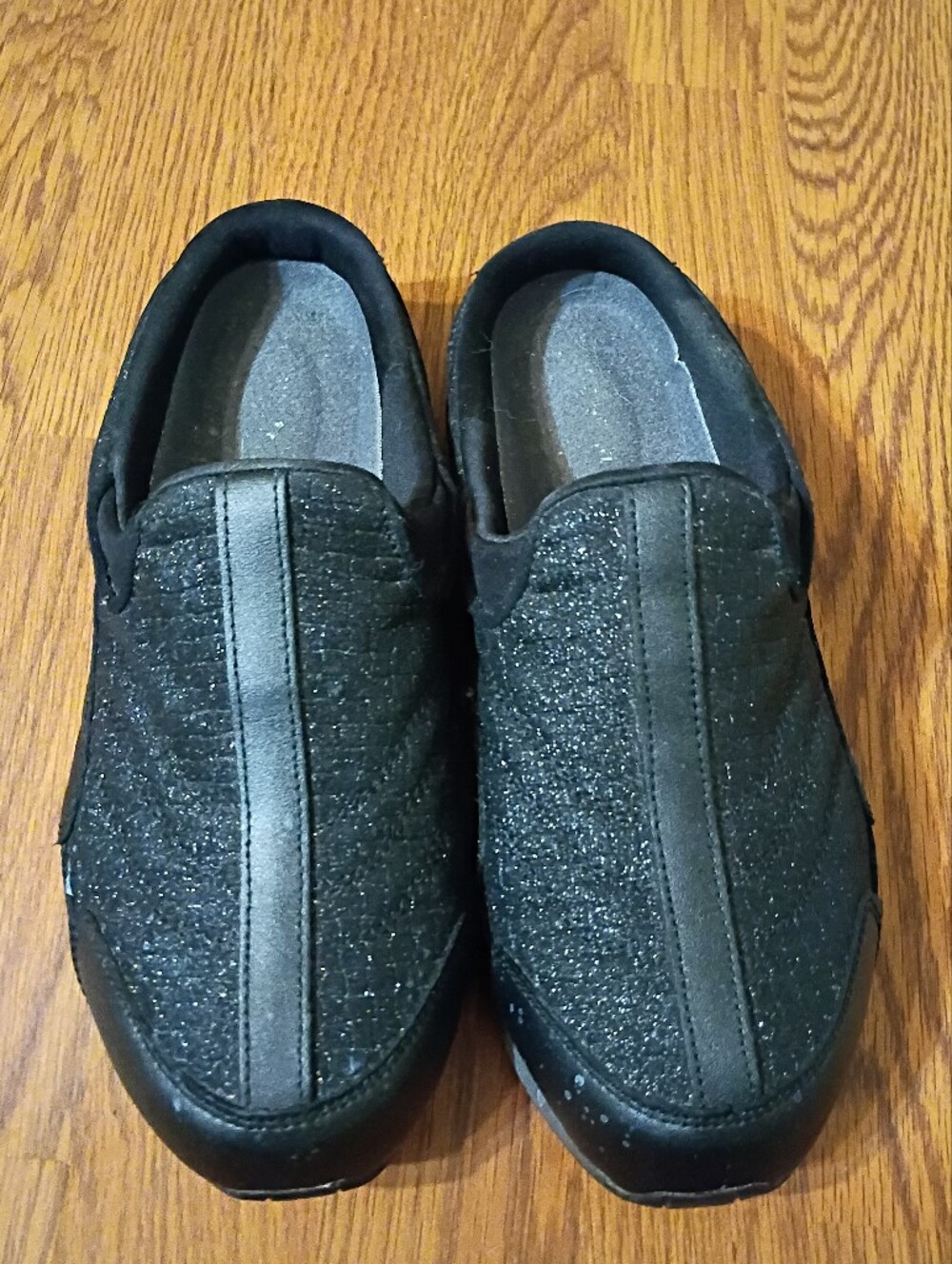 Easy Spirit Black Sparkle Slip-On Loafers for Women